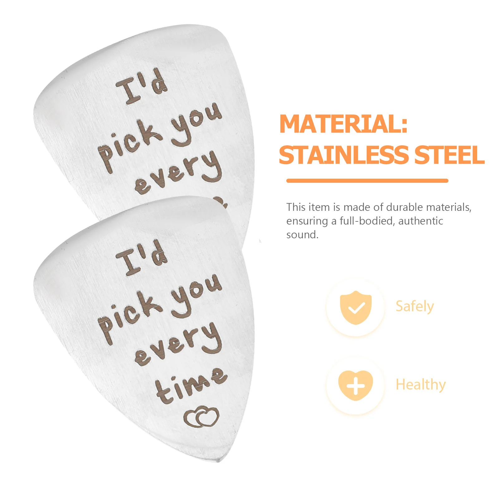 

2pcs Guitar Picks Professional Ergonomic Durable Stringed Instrument Plectrums For Electric Bass Folk Guitar Practical