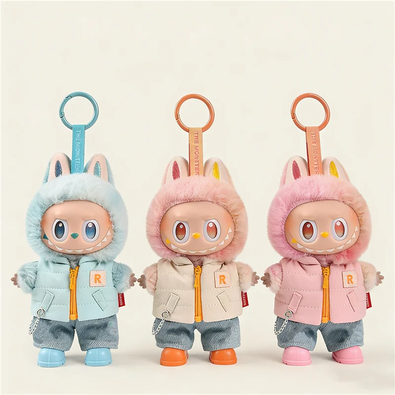 15 17 cm pour poupée Labubu hiver vers le bas gilet tenue vêtements doudoune manteau polaire à capuche chapeau chaussures ensemble Ropa vêtements accessoires