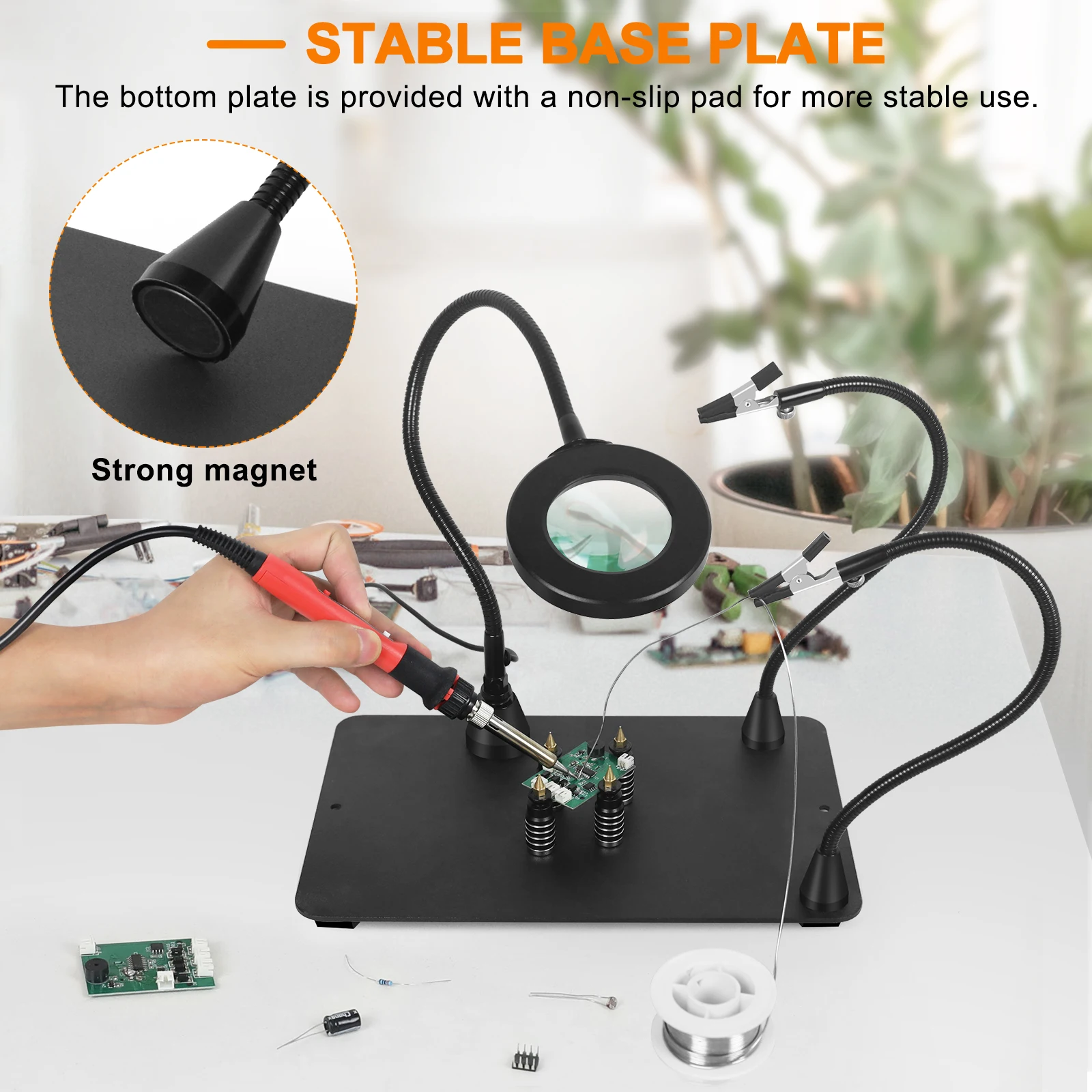 NEWACALOX Microscope Stand Holder for Digital Microscope Support Adjusted Up and Down for Circuit Board Repair Soldering PCB