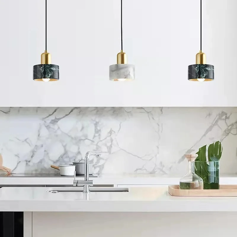 Modern minimalist marble pendant light, living room, bedroom, dining room decoration, home decor, LED pendant light YX981TB