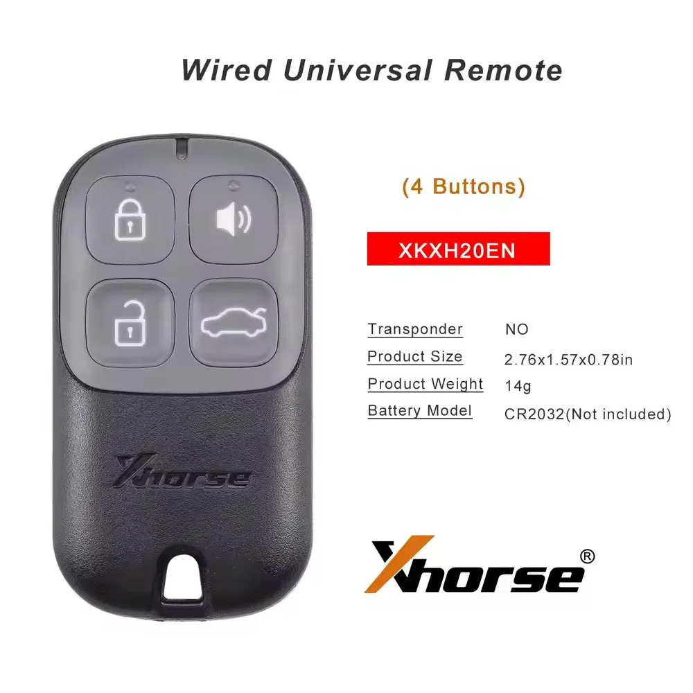 Xhorse XKXH20EN 2nd Generation Garage Remote Key Black Color 4 Buttons 5pcs/lot