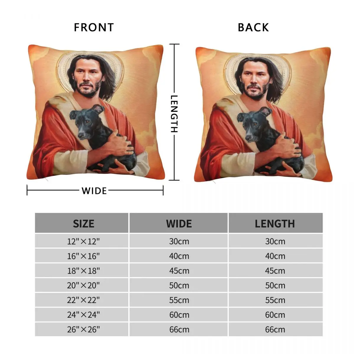 Keanu Reeves Lord Saviour Square Pillowcase Polyester Linen Velvet Printed Zip Decorative Pillow Case Home Cushion Case