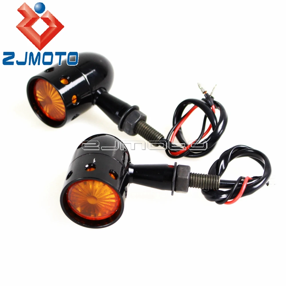 2Pcs Led Motorfiets Richtingaanwijzers Indicator Light Chrome Voor Harley Dyna Softail Chopper Bobber Sportster XL1200 Xl 883 72 48