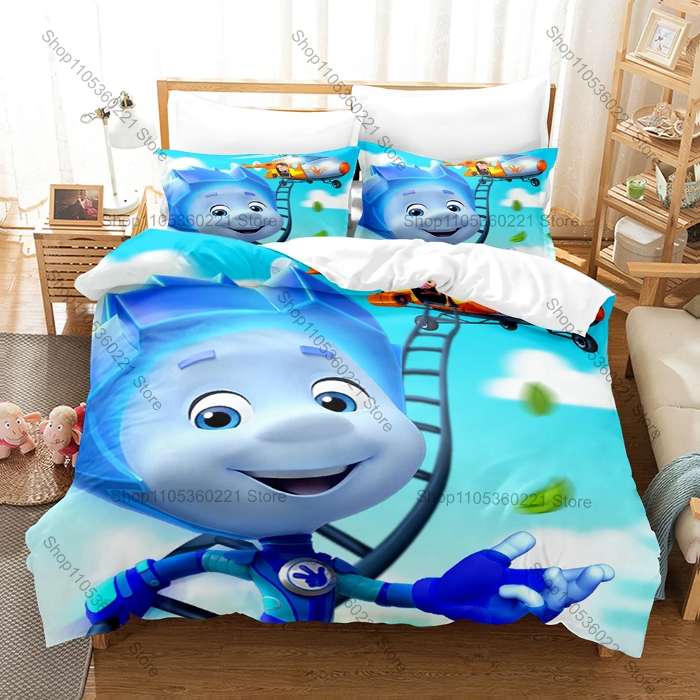 Cool Printed The Fixies Characters Bedding Kit 3PCS Duvet Cover & 2 Pillow Covers Comfortable Soft Bed Linens Child Room Ornamen