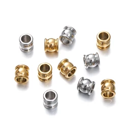 10Pcs/Lot Stainless Steel Round Shape Gold Steel Gold Spacer Beads For DIY Jewelry Making Bracelet Necklace Accessories
