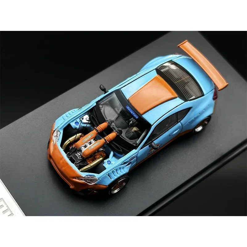 OEM 1:64 GT4586 GR86 com motor 458 versão modificada S15 Diecast Diorama Car Model Toys