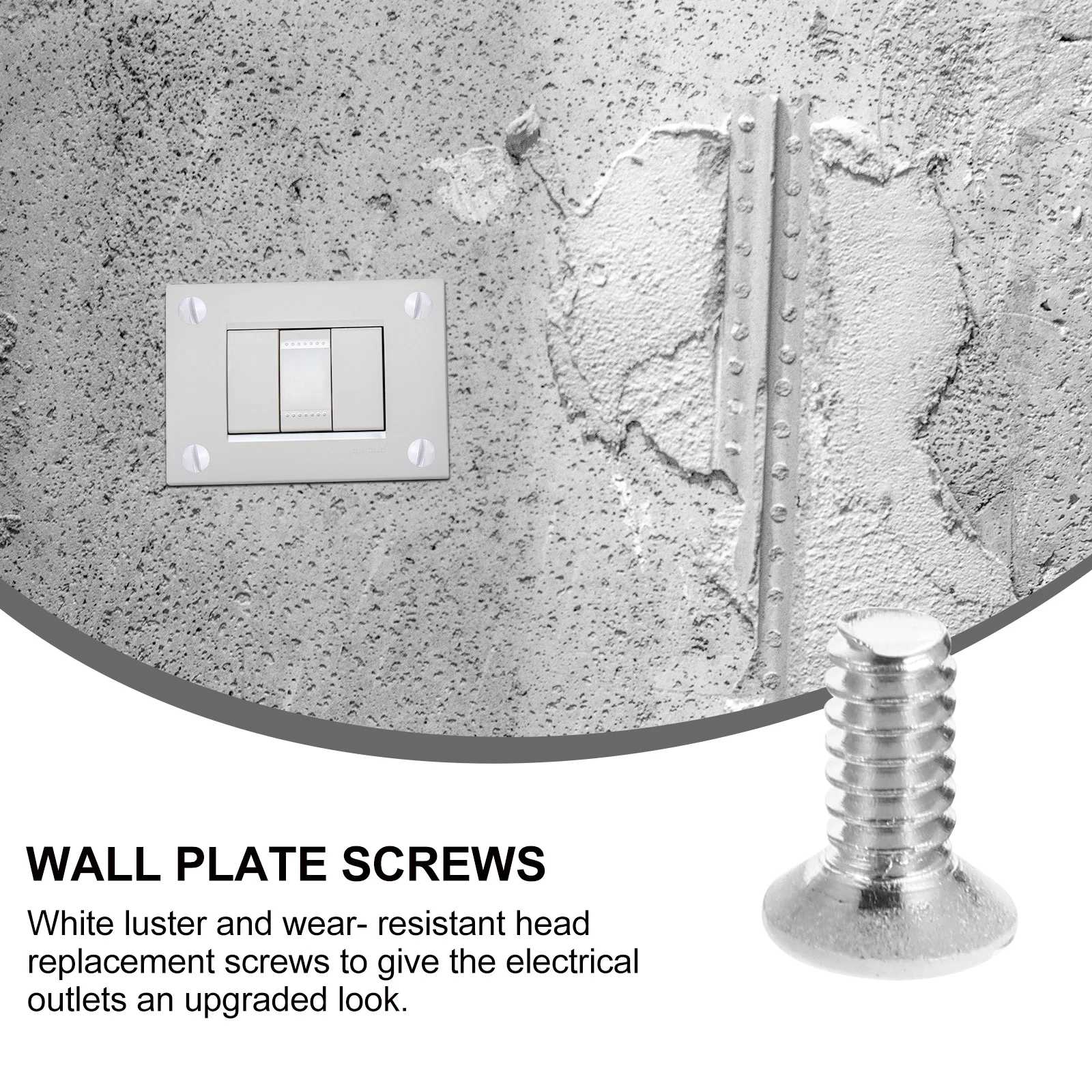 

200Pcs White Wall Plate Screws Thread Switch Covers Outlet Parts Wear-Resistant Luster Home Office Fix Replacement