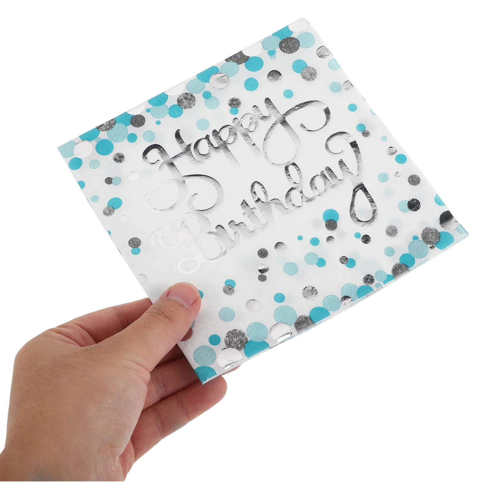 40 pezzi tovaglioli in lamina d'argento con punto blu, tovaglioli da cocktail usa e getta per feste di compleanno, stoviglie in carta velina per matrimoni, bambini