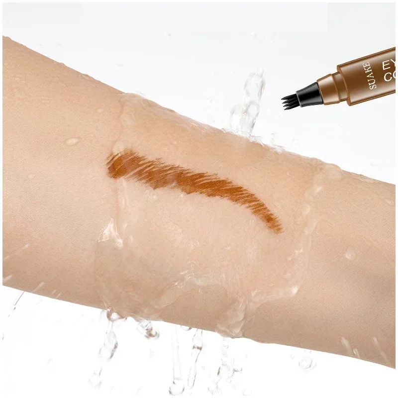 5 colori Waterproof 4 Fork Tip matita per tatuaggi per sopracciglia penna per sopracciglia liquida marrone a lunga durata cosmetici per gli occhi trucco di bellezza per le donne