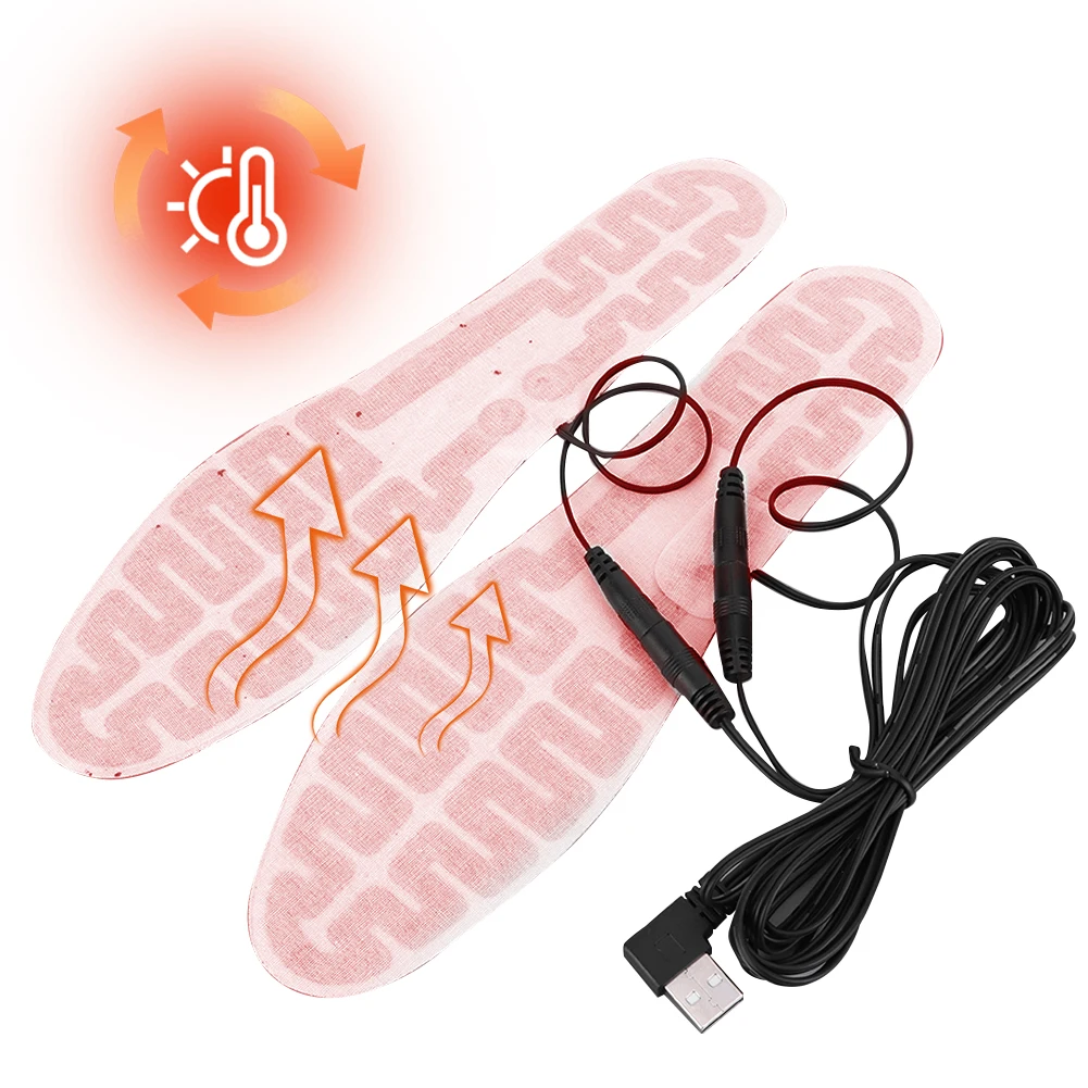 USB Heated Insoles Electric Foot Warming Pad Winter Warm Insoles Winter Outdoor Sports Heating Insole for Men and Women