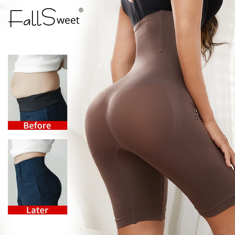 FallSweet Shapewear damskie spodenki wyszczuplające brzuch wysoka talia urządzenie do modelowania sylwetki majtki Butt Lifter Plus rozmiar wyszczuplające body XS-6XL