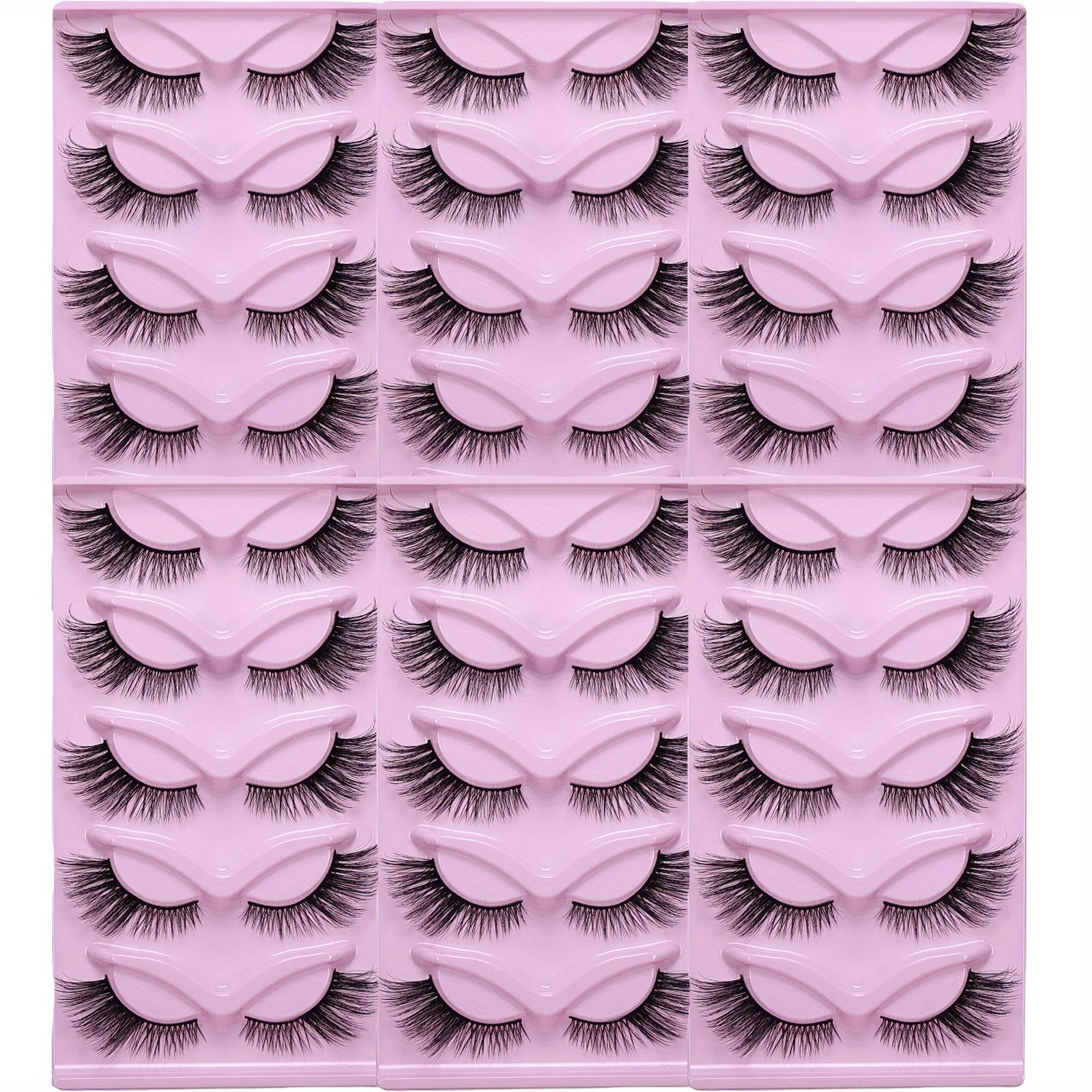 

30 пар/6 упаковок кошачьих накладных ресниц, густые накладные ресницы, пушистые ресницы кошачьего глаза, удлиненные накладные ресницы