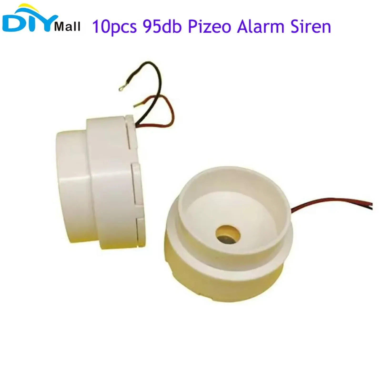 10PCS 12V White Piezo Alarm Siren 95DB 3017 30*17 Diameter Insurance Safes Anti-theft High-Decibel Buzzer