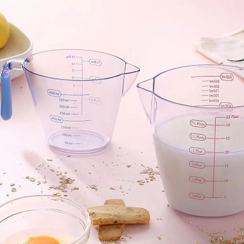 

3Pcs Heat Resistant Measuring Cup Set Clear Plastic Graduated Cups Baking Kitchen Tools Liquid Solid Measuring Comfortable
