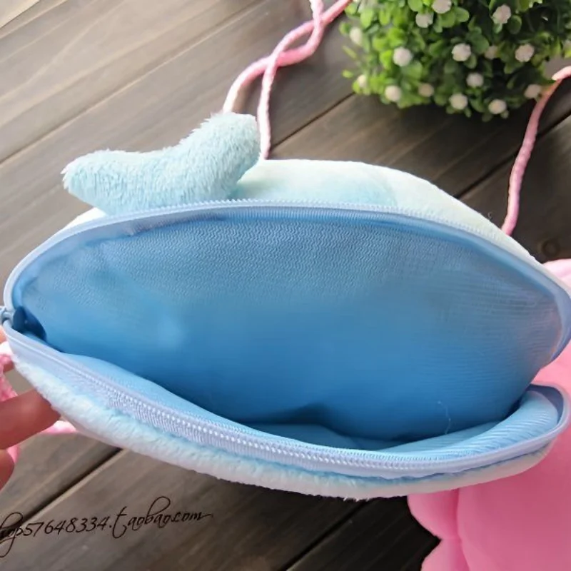 Sanrio pequenas estrelas gêmeas dos desenhos animados kawaii rosa e azul cabeça grande mochila de pelúcia macia ao ar livre jogar crossbody saco menina presente de fim de semana