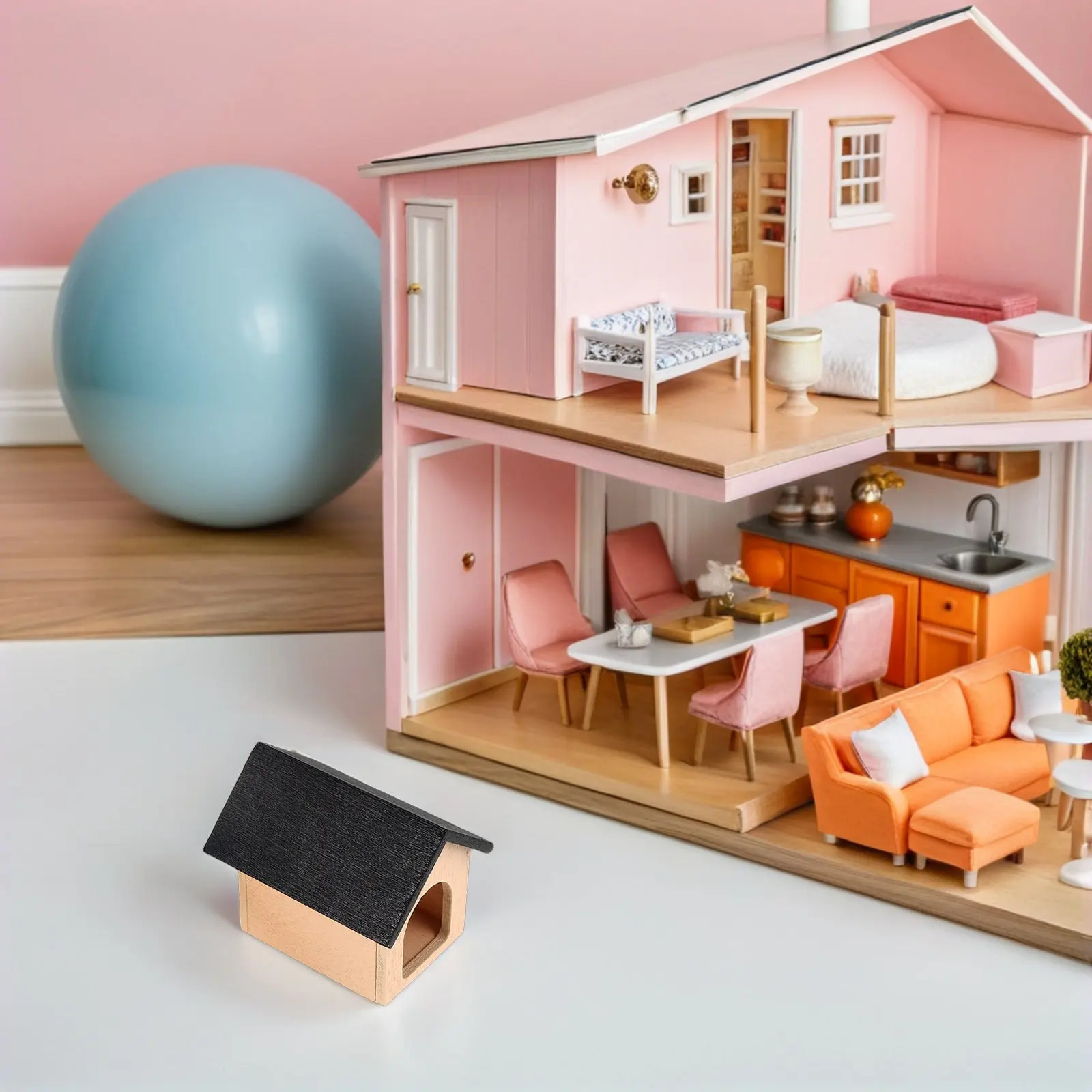 

3Pcs Dollhouse Pet Accessories Miniature Dog House Wooden Small Kennel for Diorama Outdoor Decor 1 12 Scale Animal Shelter