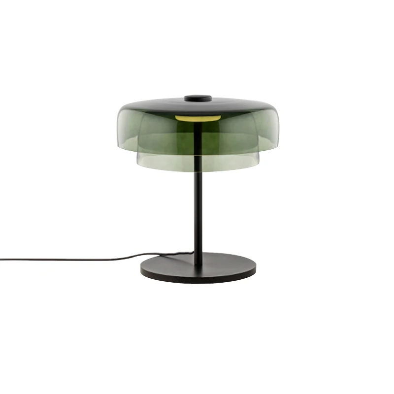 

Зеленое стекло, винтажная настольная лампа, украшение для дома, офиса, спальни, тумбочка, роскошные настольные лампы, лампа