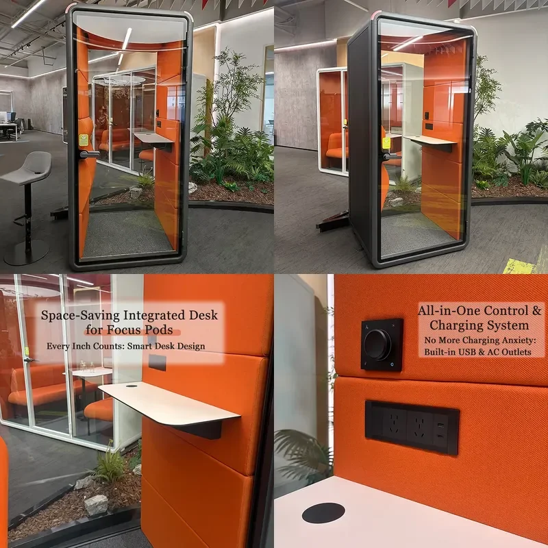 for Office Soundproof Workshop S Private Silent Work Area for 1 Person Sound Insulation Noise Reduction Room Centralized