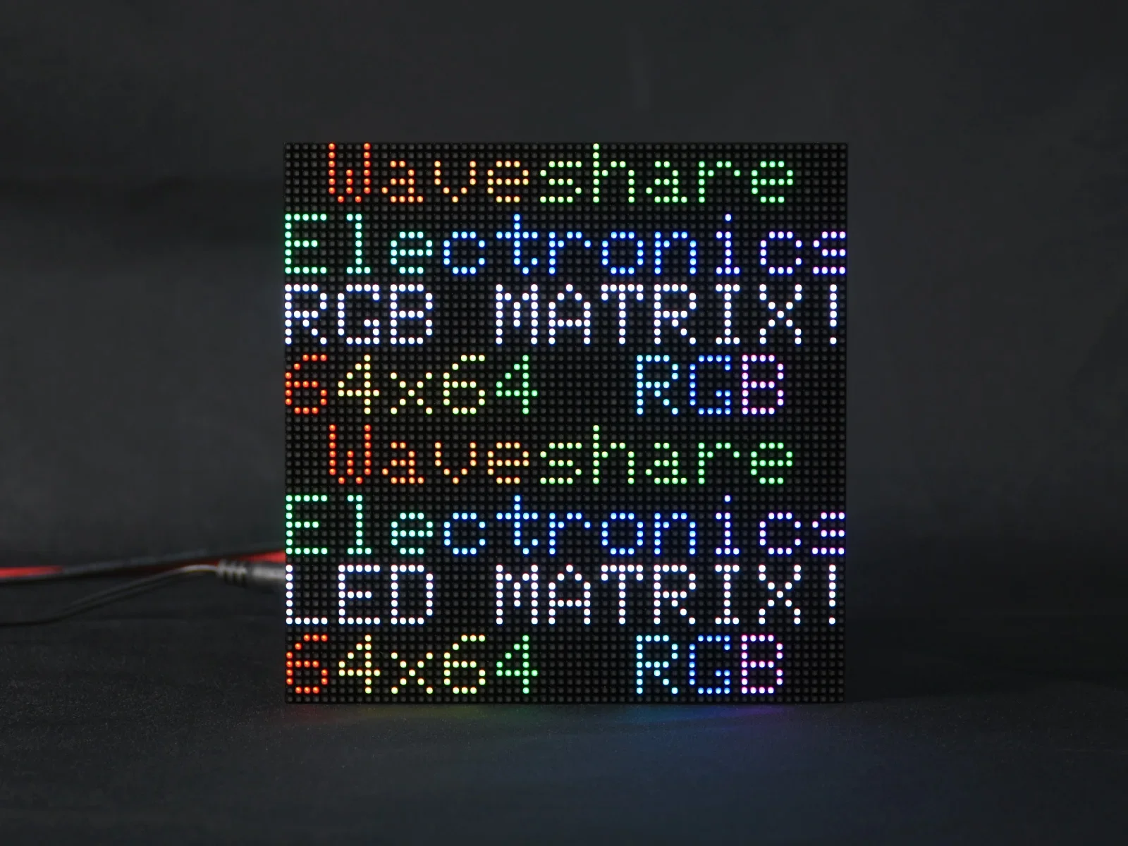 Waveshare RGB Full-Color LED Matrix Panel, 2.5mm Pitch, 4096 Individual RGB LEDs, 64x64 Pixels, Adjustable Brightness,