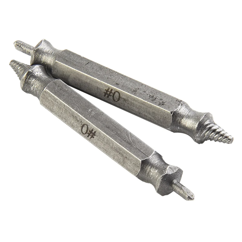 2pcs 0# Damaged Screw Extractor With Drill Bit Broken Screws Removal Tool 2-3mm For Power Tools Drill Bits Accessory In Stock