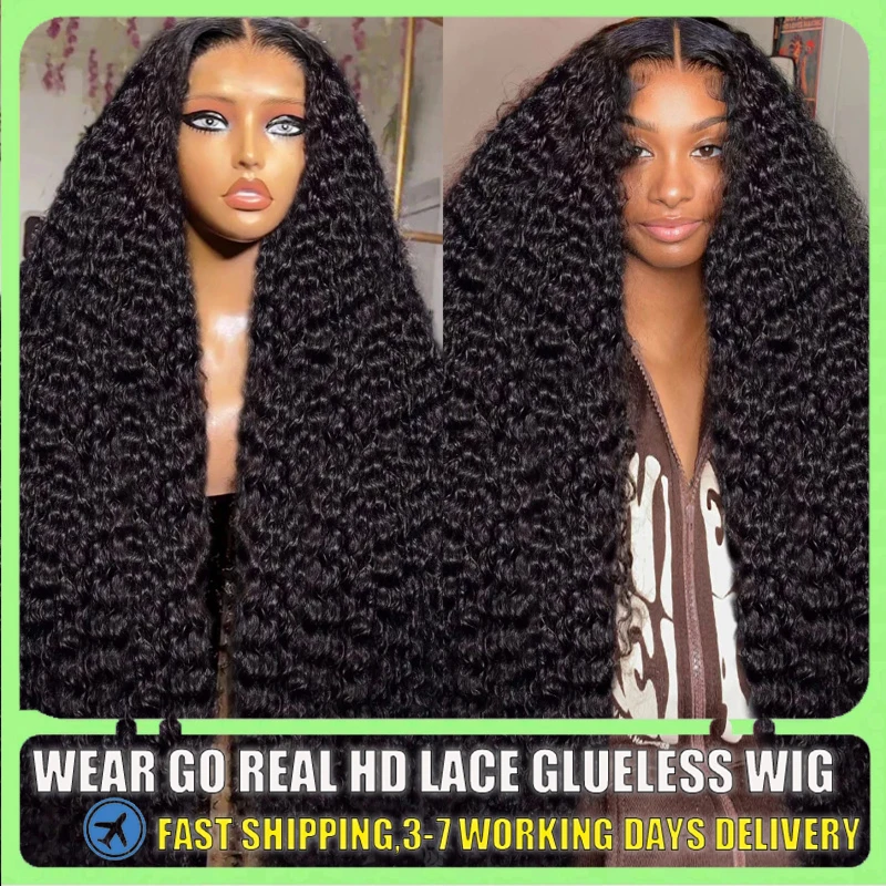 Deep Wave 13x4 13x6 HD Transparent Lace Front Human Hair Wig Brazilian For Women Water Wave Wigs 30 40 inch Curly Human Hair