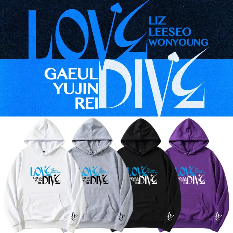 IVE Album Love DIVE Hoodie Männer Frauen Kpop Mode Sweatshirt Herbst Pullover Yujin Wonyoung Gaeul LIZ Rei Leeseo Merch Kleidung