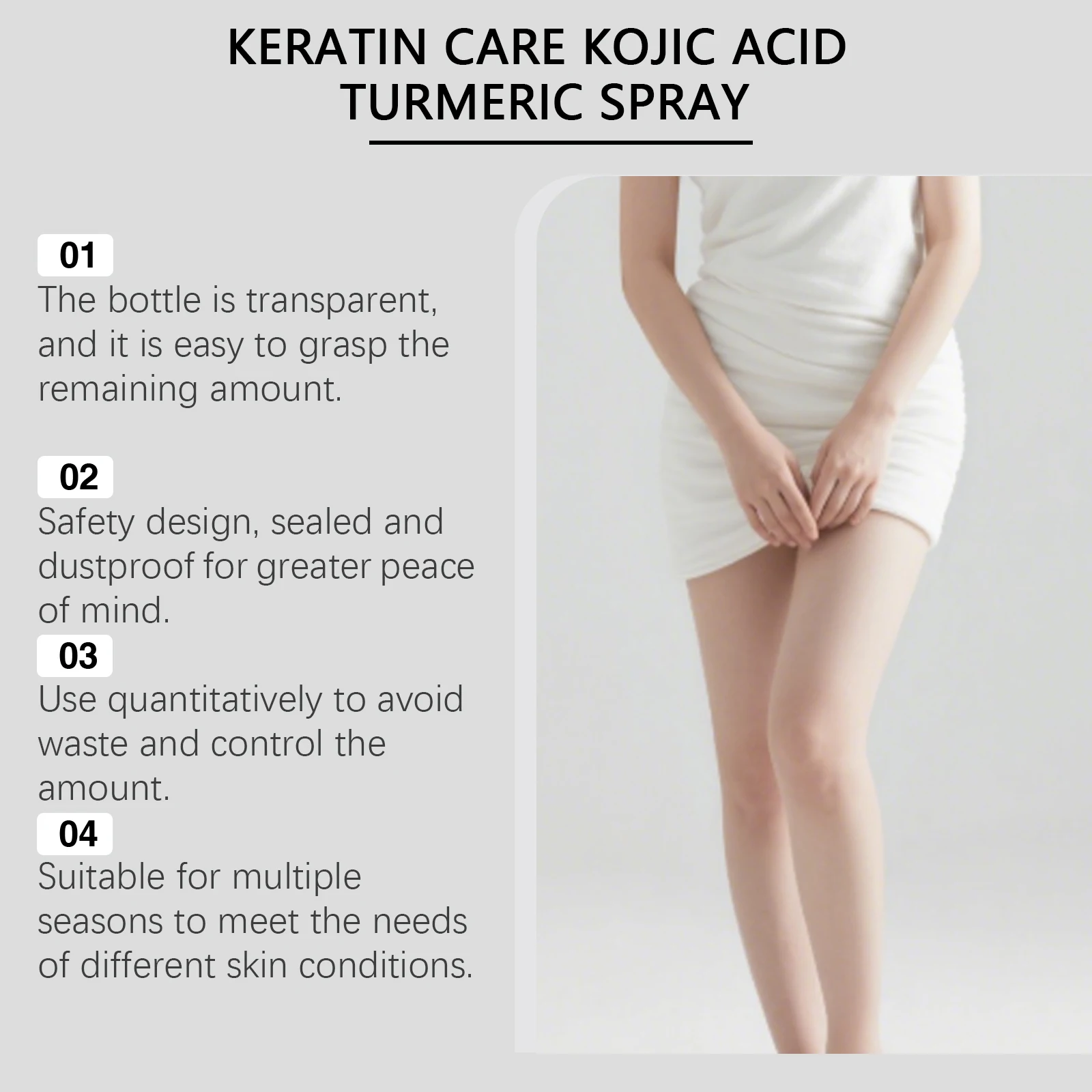 

Turmeric Kojic Acid Exfoliating Body Spray Brightening Blackhead Removal Gentle Cleansing Dark Spot Whitening Foot Peeling Spray