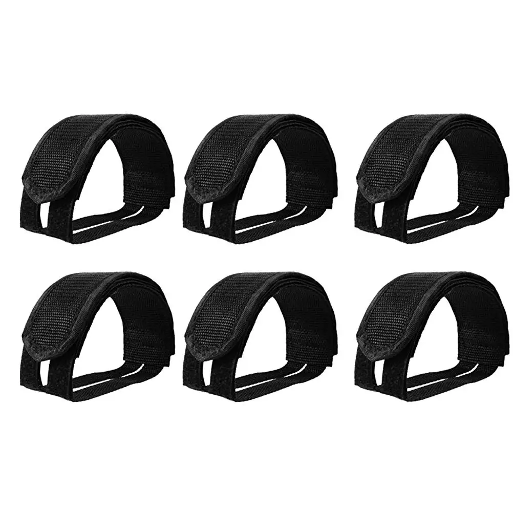 

6pcs Bike Accessories Feet Strap Pedals Drawstring Strong Black Adjustable Nylon Double Sticky Fix Feet