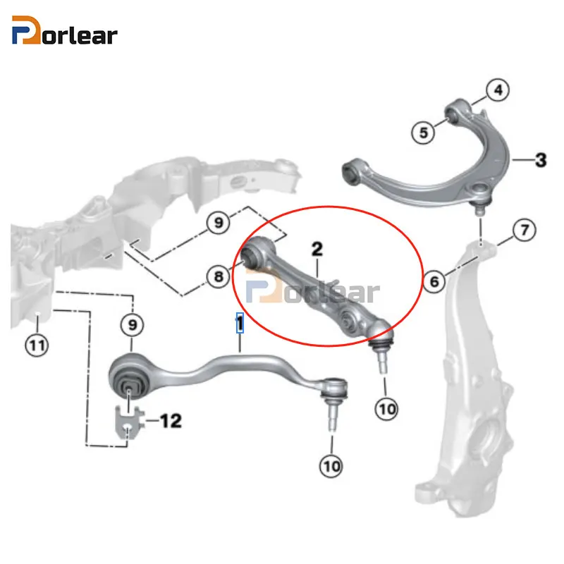 2PCS High Quality Front Left Right Lower Straight Control Arm Set For For Rolls Royce Cullinan 31106872717 31106872718