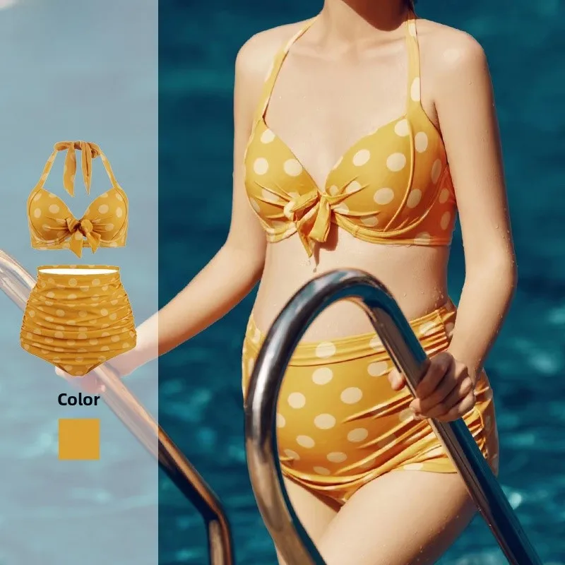 

Новинка 2024: Женский раздельный купальник больших размеров с высокой талией, стальным бретель-поясом, эффектом пуш-ап и поддержкой для груди, для беременных