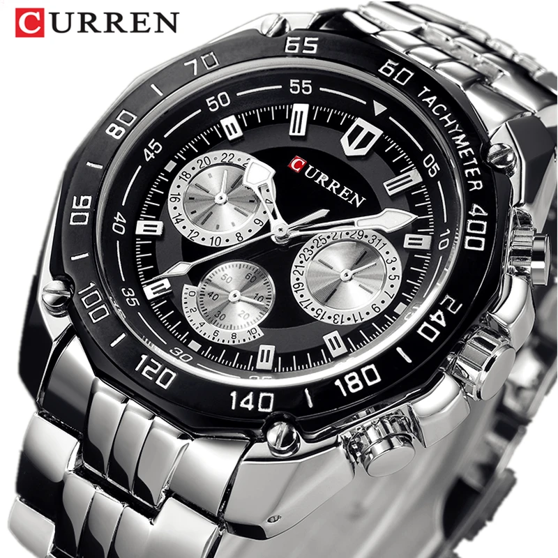 

CURREN 8077 Brand Men's Top Class Business Quartz Watches Date Waterproof Stainless Steel Strap Fashion Quartz Watch For Men