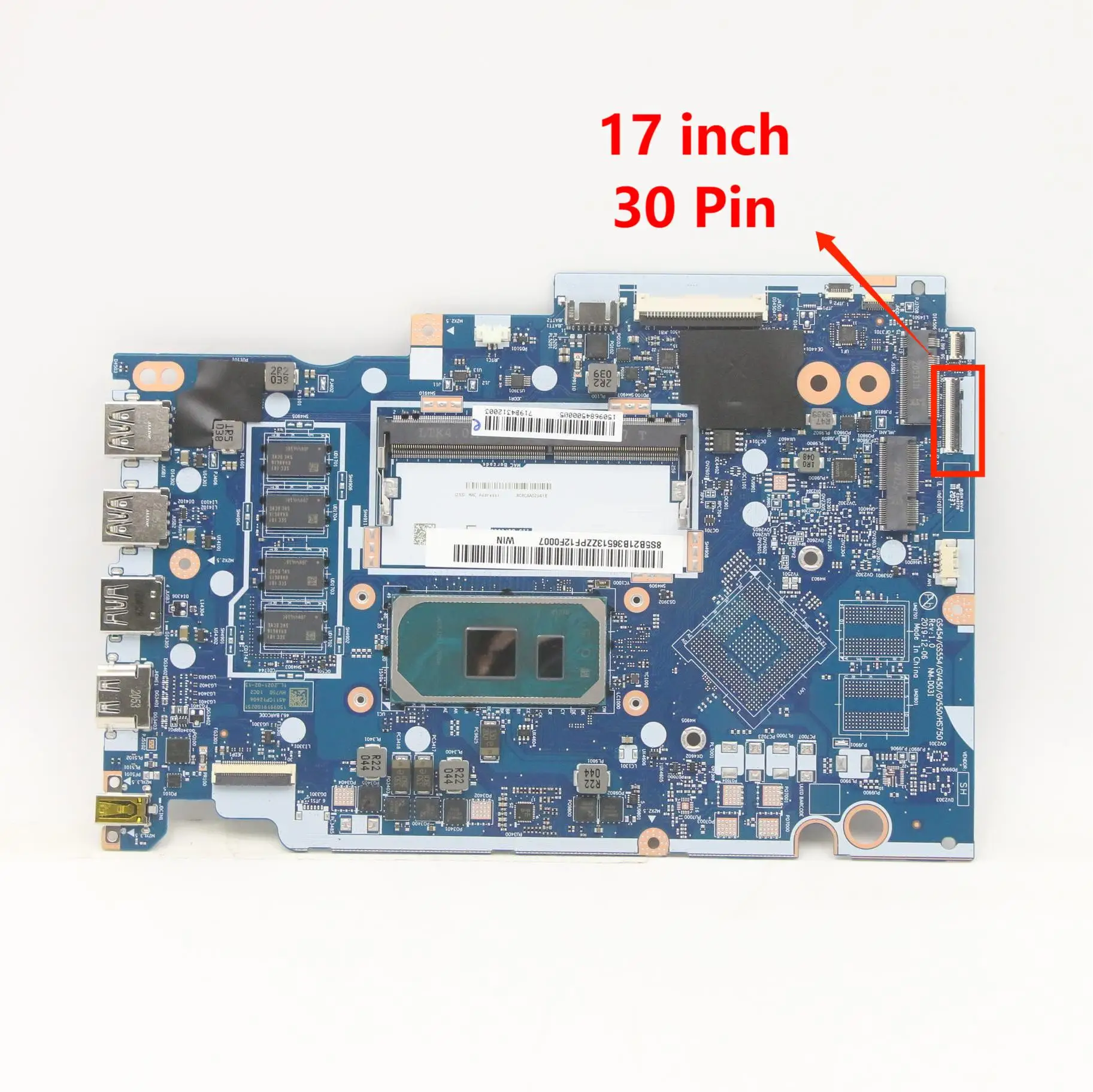 NM-D031 Mainboard For Lenovo ideapad 3-17IIL05 Laptop Motherboard with i3 i5 i7 CPU  4G-RAM 100% TEST OK