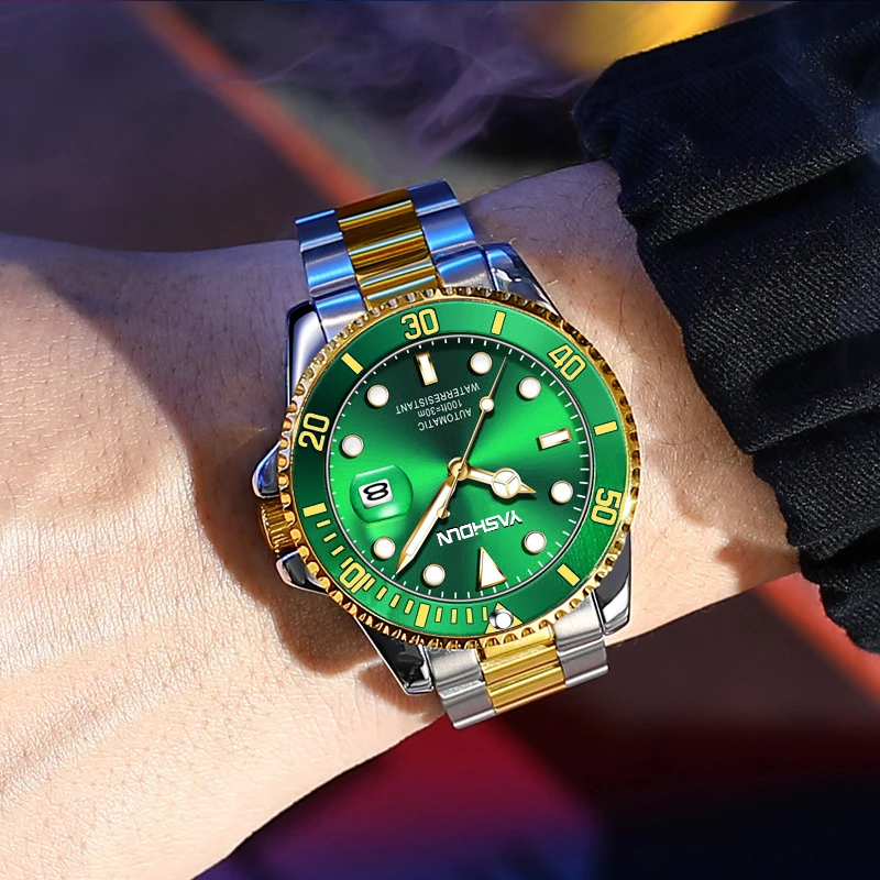 YASHIDUN トップブランド メンズ 自動巻き腕時計 機械式腕時計 防水 ステンレススチール製 スポーツ クラシック 男性用