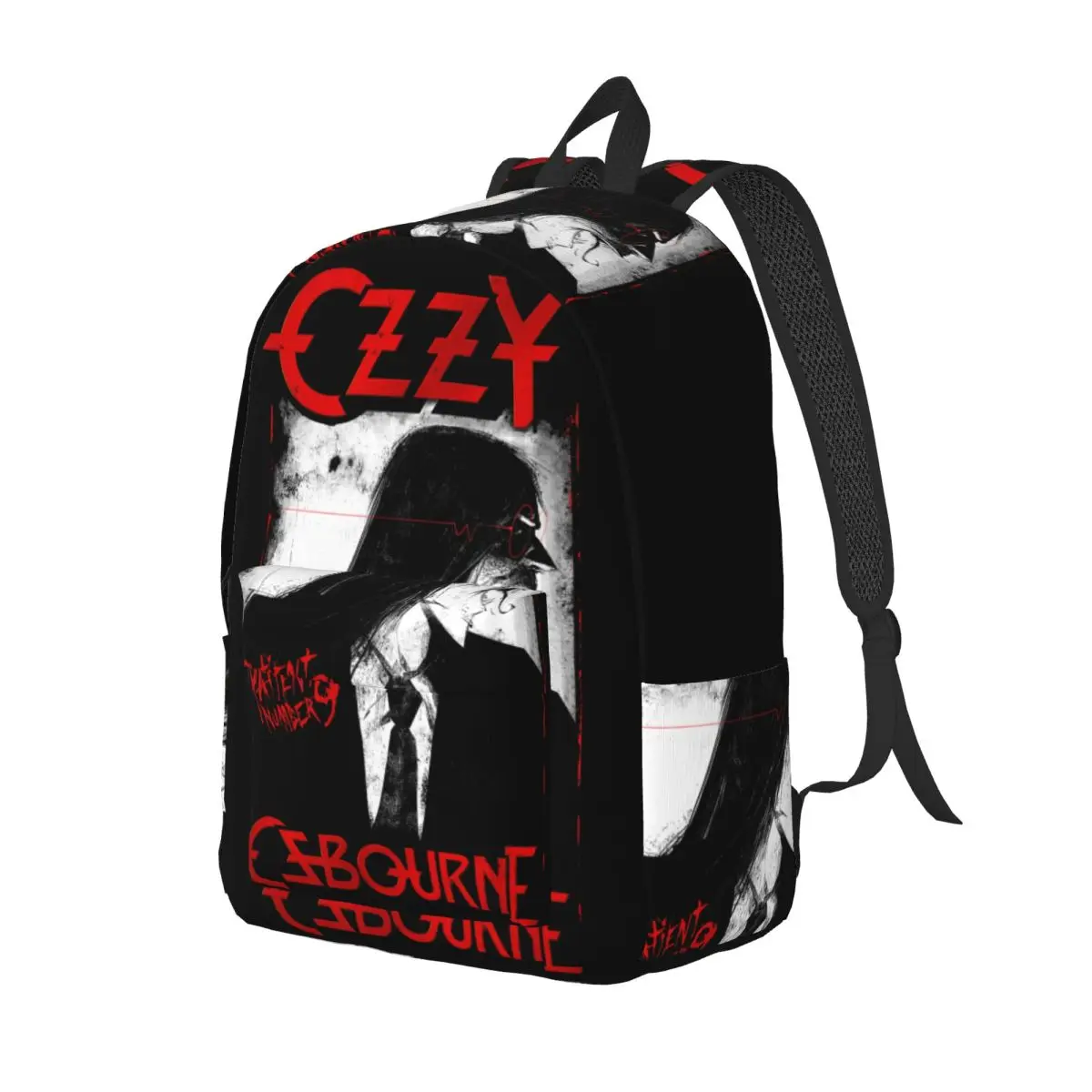 ヘビーメタル ロック オジー・オズボーン セルペン No. 9 バックパック女性プリントバックパックスクールバッグアウトドアスタイルカラフルなリュックサック