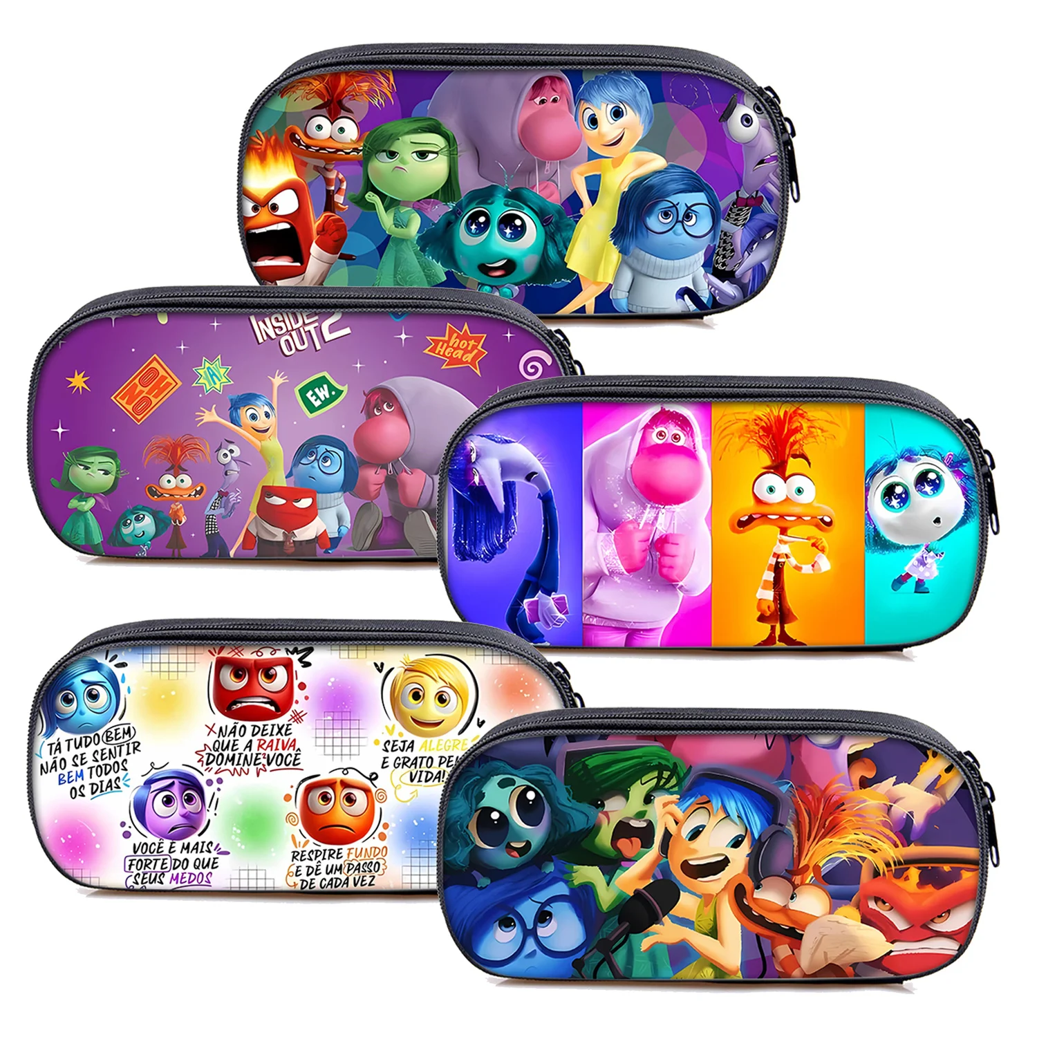 Inside Out 2 Disney New Pencil Cases Pen Bag Pouch Holder Box for Girls Boys School Supplies Pencil Stationery Bags for Children