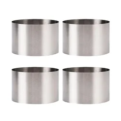 4-Piece Round Mousse Dessert Rings Set Stainless Steel Cake Cookie Biscuit Baking Molds Pastry Tools Food Molding