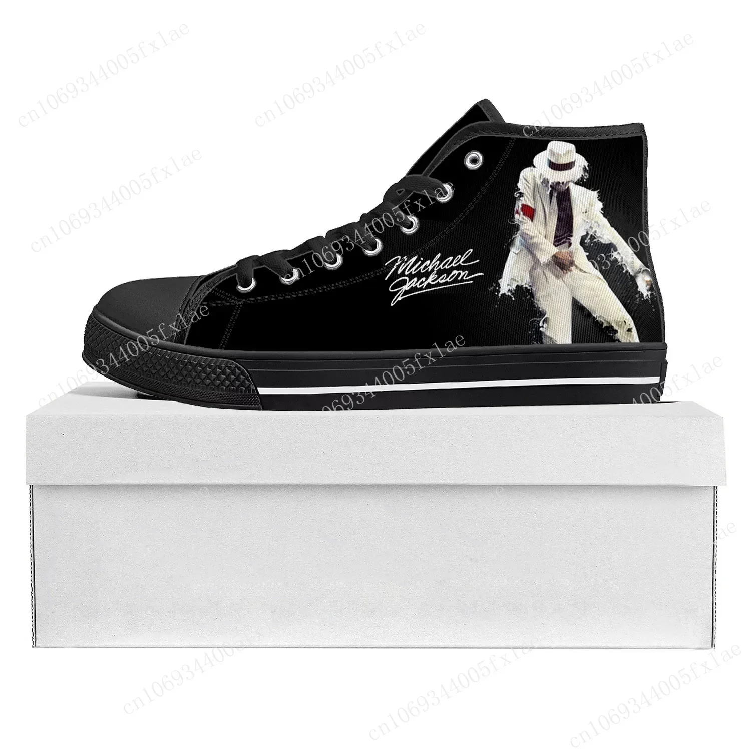 Michael Jackson Pop Singer Dancer High Top High Quality Sneakers Mens Womens Teenager Canvas Sneaker Couple Shoe Custom Shoe