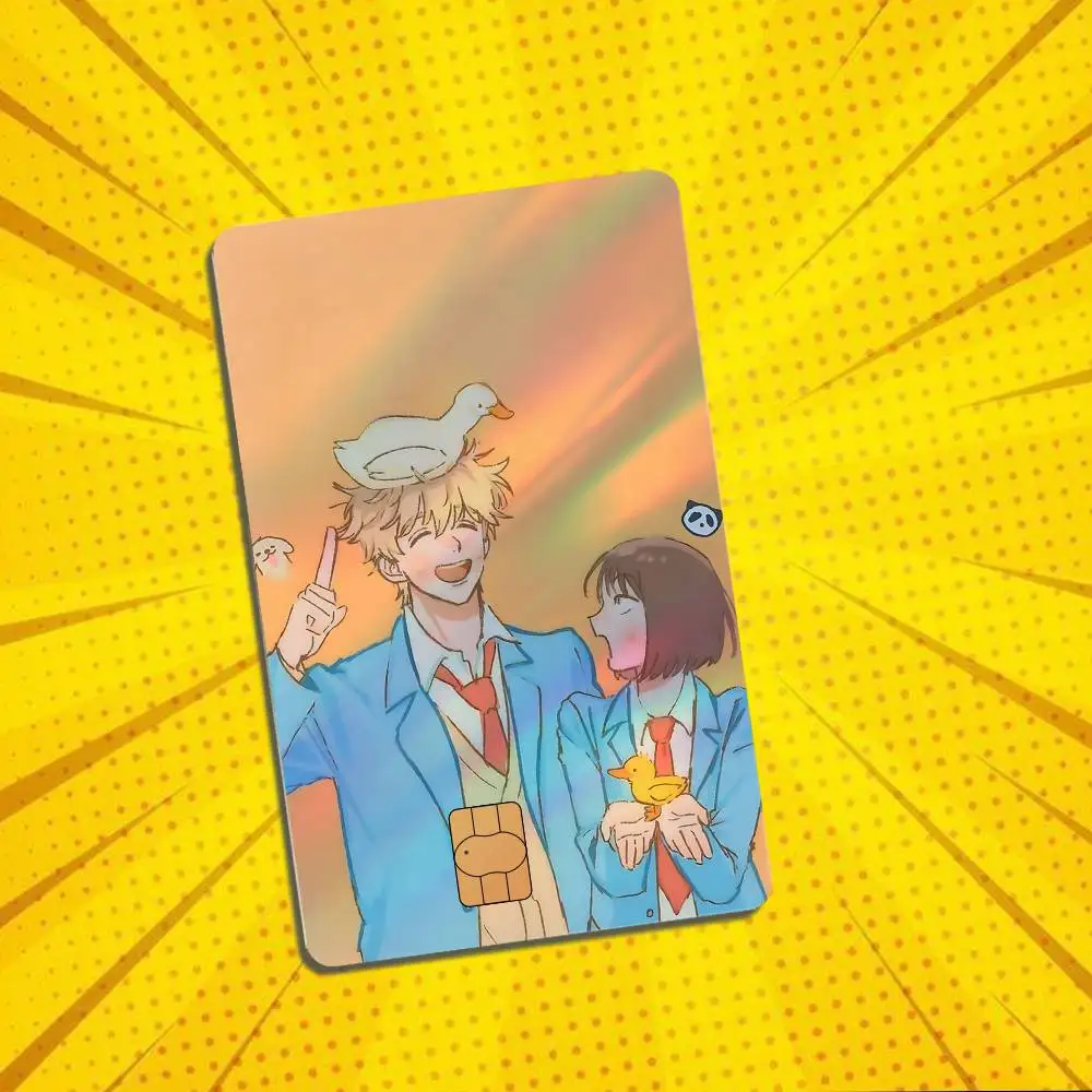 Golden haired youth Skip and Loafer Card Stickers Credit Card DIY Card Protector Stickers Film Skin CoverHolographic