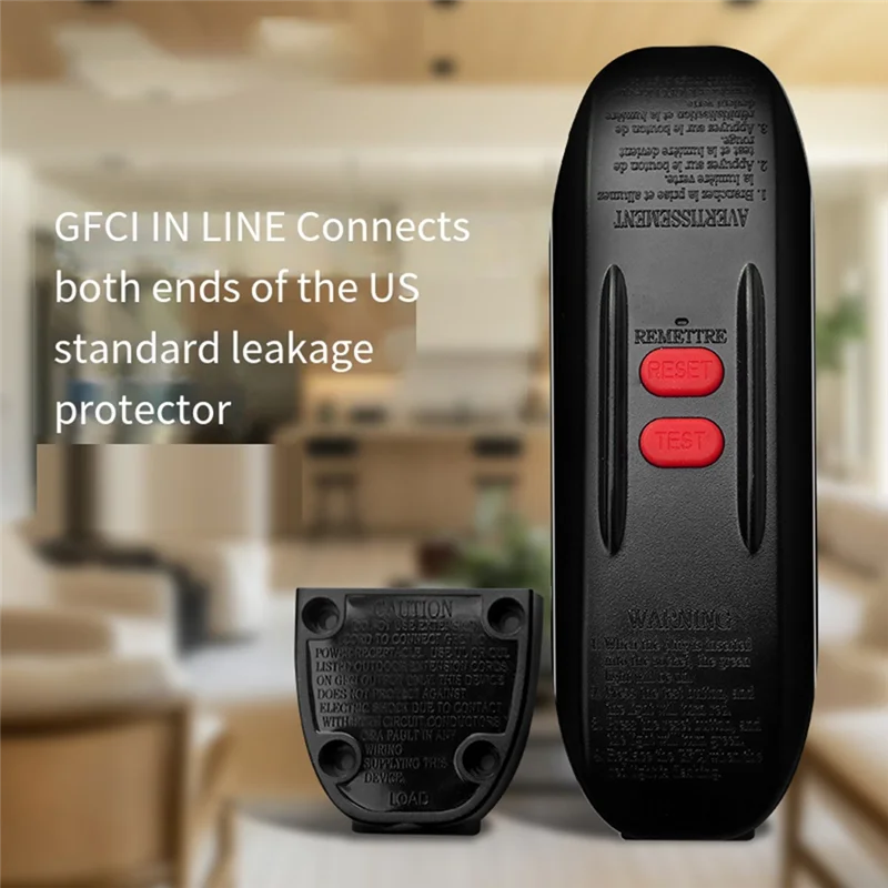 ABJN-Inline GFCI Replacement Plug Assembly 15Amp 3Wires, Waterproof Ground Fault Circuit Interrupter Safety Plug