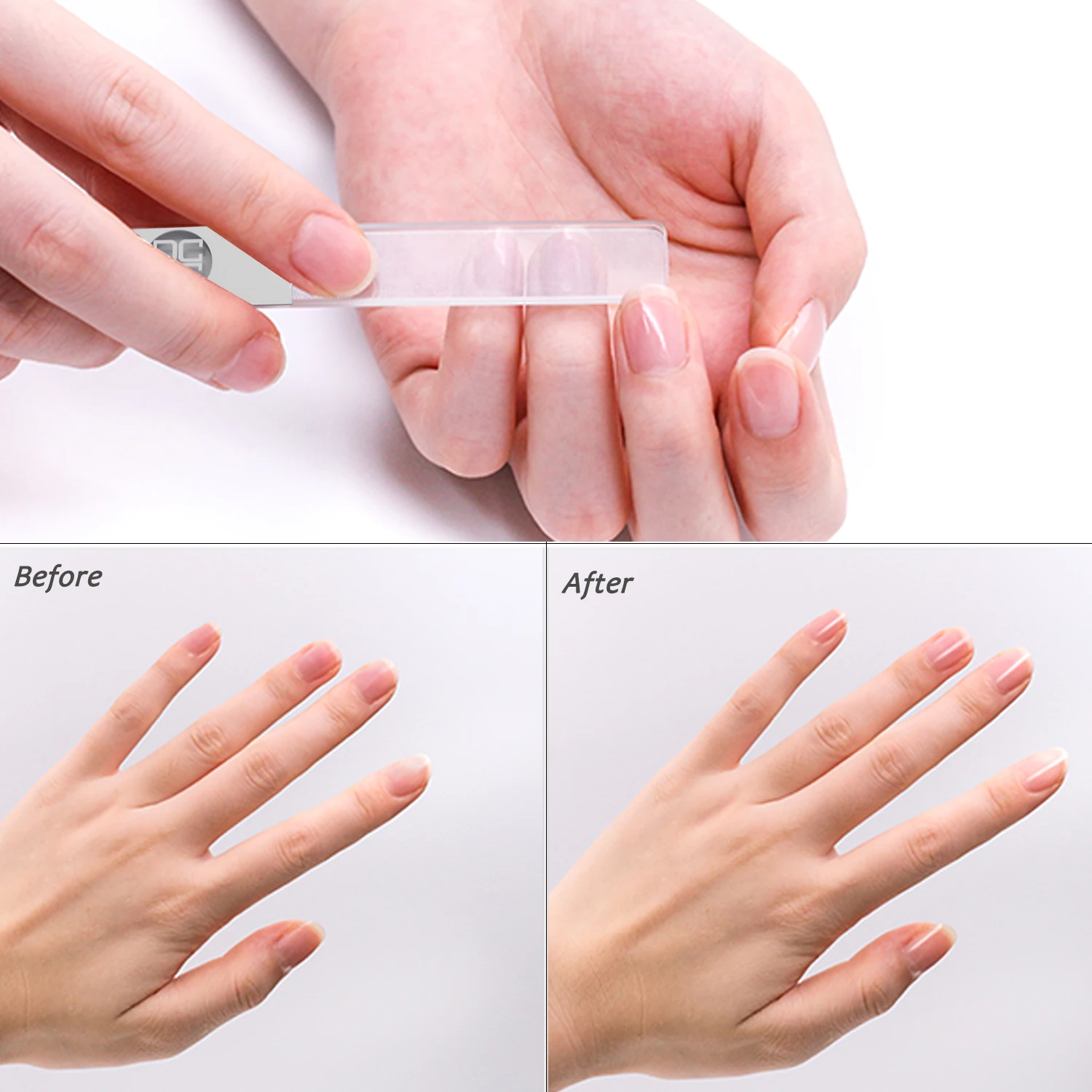 CHUSE Tempered Glass Nail Shiner Multi-purpose Nail Art File Buffer Repair Tool with Original Package