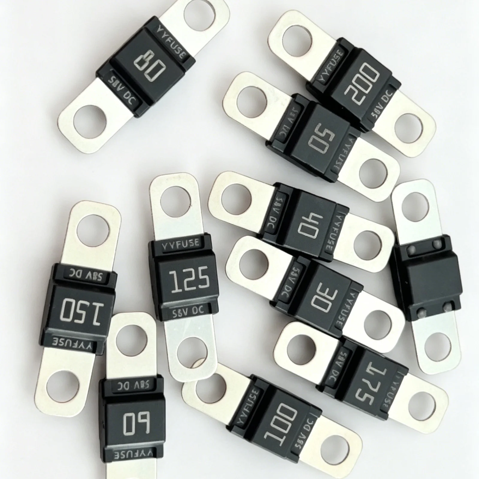 ANS 2 piezas Portafusibles de tornillo 30A-200A (30/40/50/60/70/80/100/125/150/175/200A) DC58V MIDI para Coche/Camión/RV/Marina