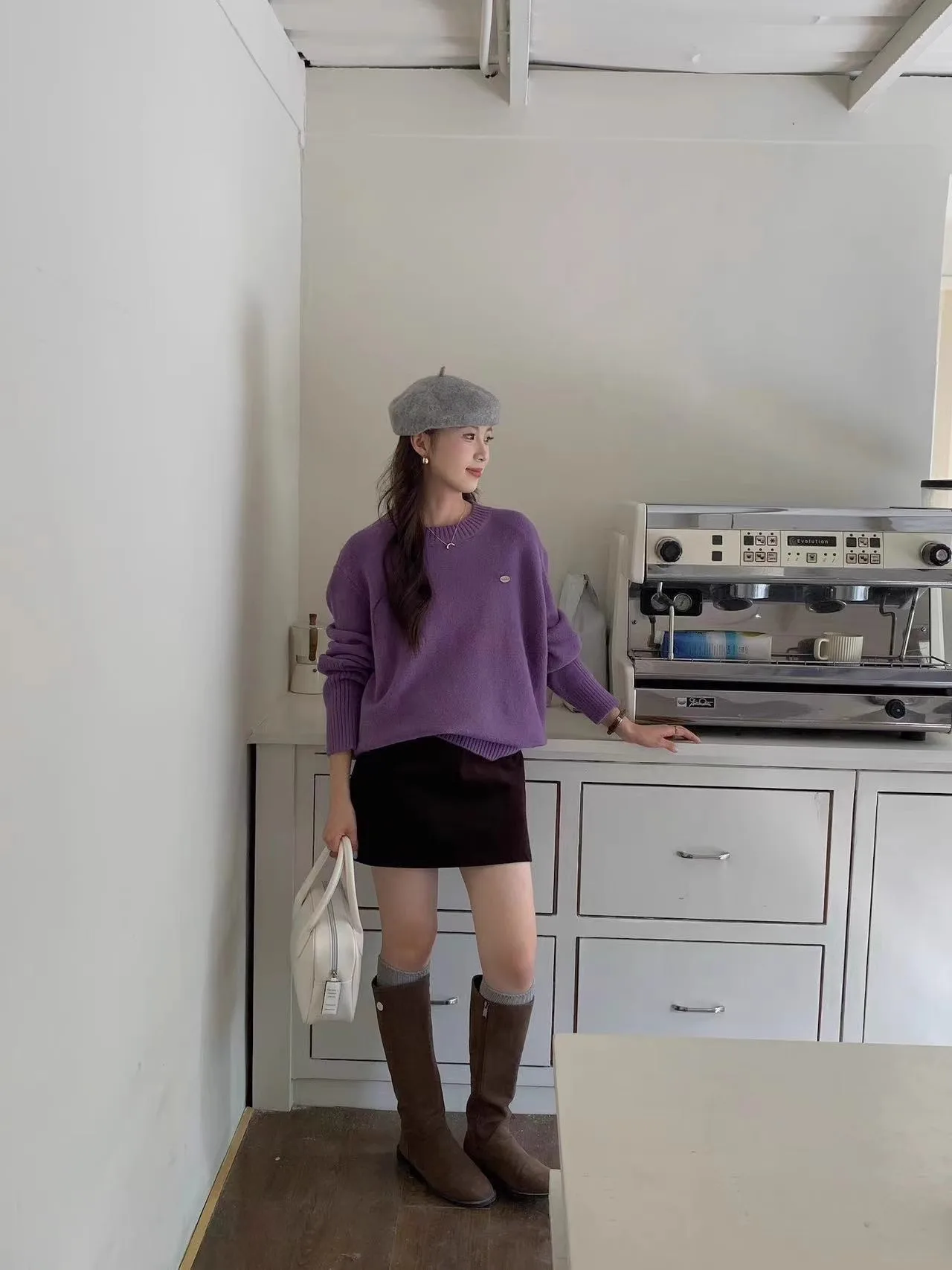 Koreanische Laid-ba Sle runde Ne Pullover Pullover Herbst Winter Lose Vielseitig Einfache Eleganz Thi Weiche Gestrickte Basis irt