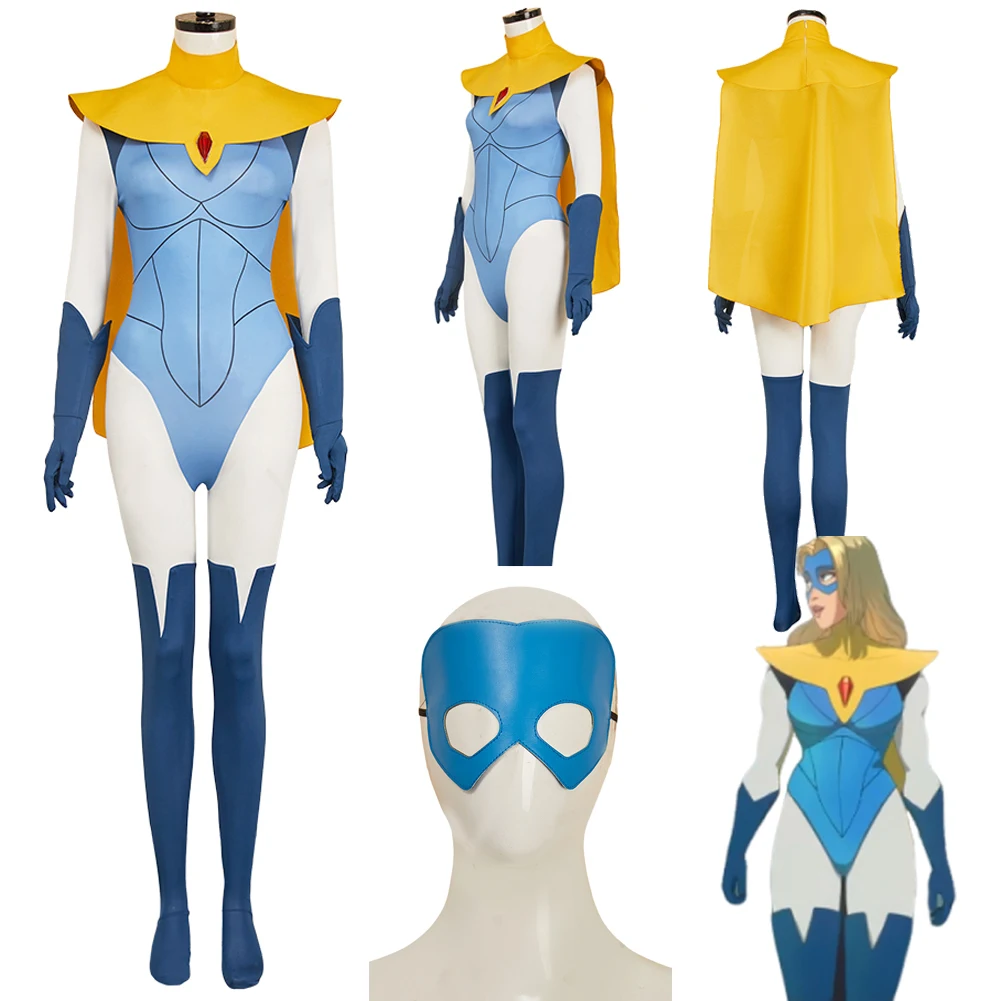 

Blonde Blazer Game Dis Patch Jumpsuits Cosplay Costume Eyemasks Blindfold Gloves Cloak Set Women Adult Female Halloween Suits