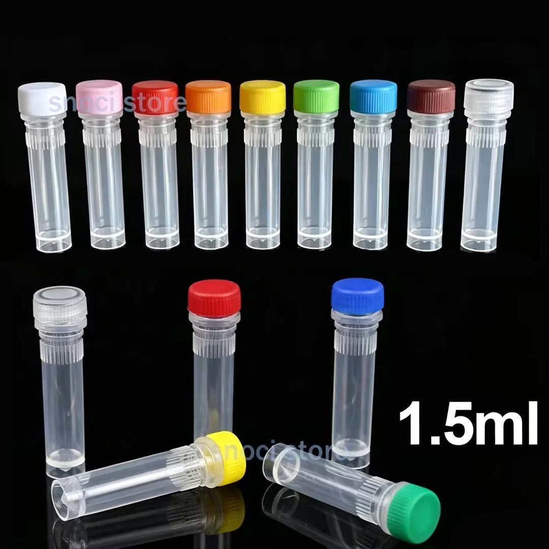 1.5ml PP Lab Cryopreservation Tube Cryotube Freezing Tubes Centrifuge Tube Volume Vials Bottles With Screw Cap ,100pcs