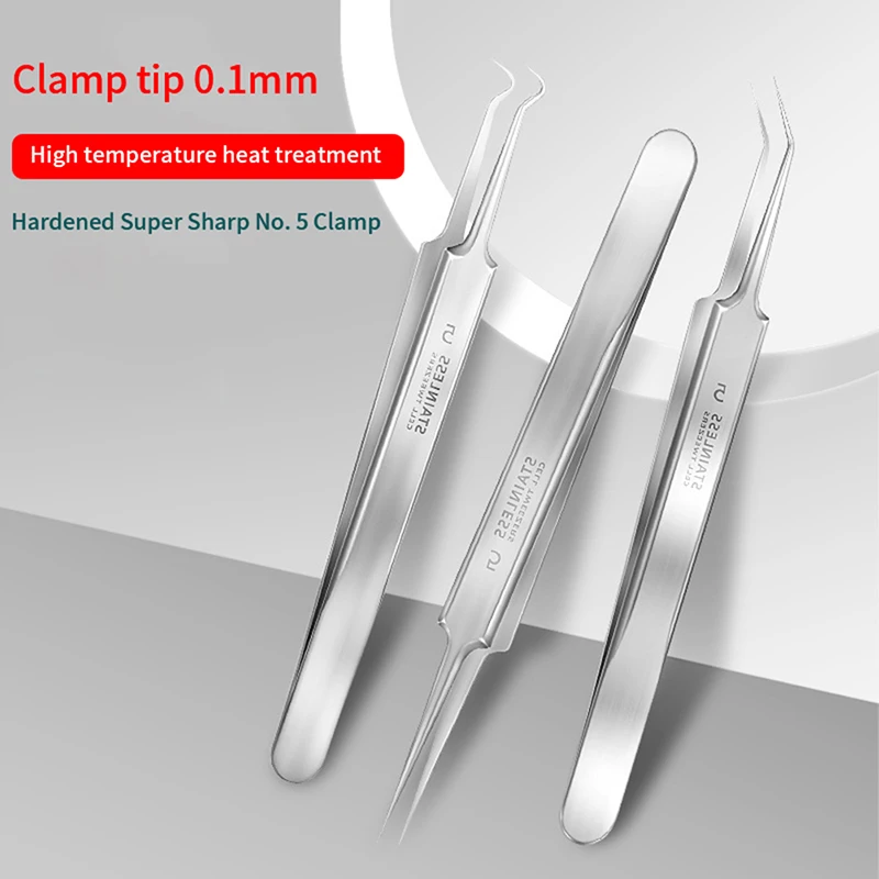 Acne Needle Tweezers Light Blackhead Blemish Pimples Removal Pointed Bend Head Face Care Tools Acne Extractor