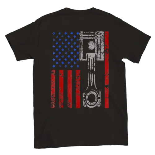 U. S. Piston Flag - Back Print - Classic Unisex Crewneck T-shirt