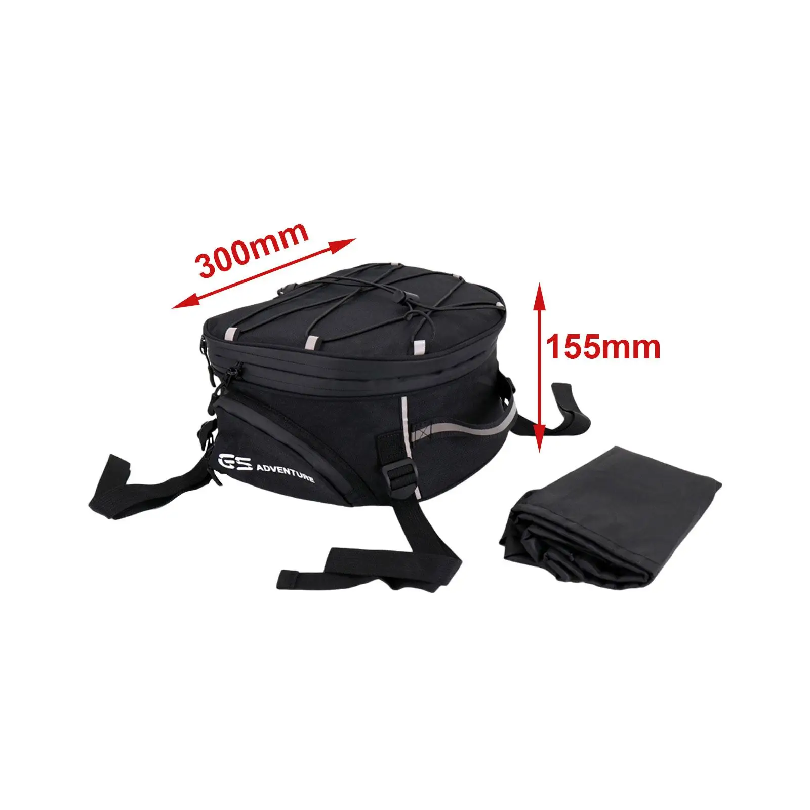 Motorcycle Tail Bag Large Capacity Waterproof Rear Seat Luggage Storage with Reflective Strip for BMW R1200GS R1250GS
