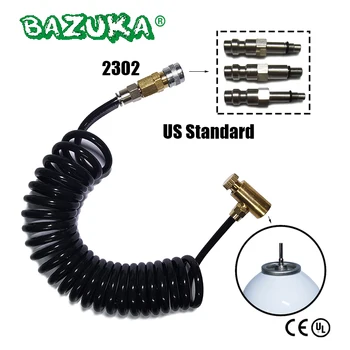 Hpa-クイック切断アダプター,コイル付きシリンダーキャニスター,リモートホース,緑,赤,黒,2302