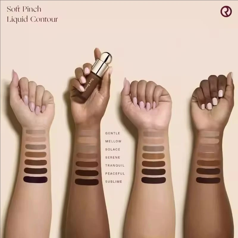 شعبية نادرة الجمال لينة قرصة الوجه كونتور السائل برونزي الظل السائل أحمر الخدود كريم تسليط الضوء على مستحضرات التجميل للماء دائم #3