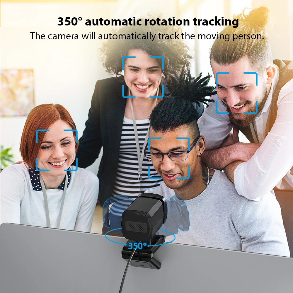 1080P Full HD Webcam AI Auto Tracking Webcamera met afstandsbediening Microfoon Live streaming Minicamera voor pc Laptop Desktop